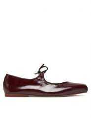 Balagan Baleriny Batsheva Bordowy. Czerwone baleriny damskie BALAGAN, bez wzorów, ze skóry, bez obcasa. Za 569.99 zł.