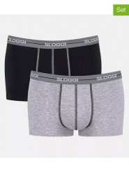 Sloggi Bokserki (2 pary) "Start" w kolorze czarno-szarym rozmiar: S. Czarne bokserki męskie Sloggi, bez wzorów. Za 61.60 zł.
