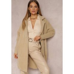 Beżowy Płaszcz z Bawełną Oversize Brumisia. Brązowe płaszcze damskie Renee, na zimę, bez wzorów, z bawełny. Za 159.99 zł.