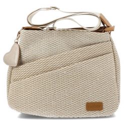 Torebka damska Rieker, z tekstylnego materiału o wyraźnej plecionej strukturze z regulowanym paskiem na ramię ozdobną zawieszką praktyczną kieszenią. Brązowe listonoszki damskie Rieker, bez wzorów, bez dodatków. Za 249.00 zł.