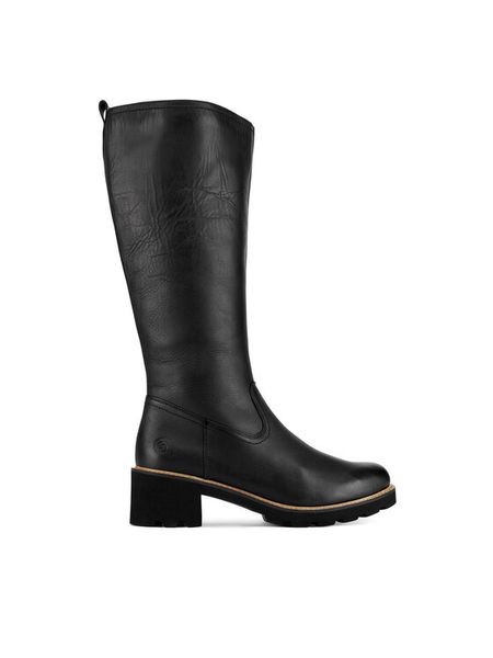 Remonte Kozaki D0A79-00 Czarny. Czarne kozaki damskie Remonte, ze skóry, bez obcasa, na słupku. Za 447.00 zł.