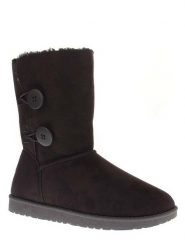 ISLAND BOOT Botki zimowe "Elisa" w kolorze czarnym rozmiar: 38. Czarne botki damskie Island Boot, na zimę, z materiału, bez obcasa, na platformie, bez zapięcia. Za 122.96 zł.