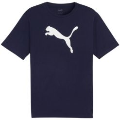Koszulka męska Puma Team Rise Logo Jersey Cotton. Białe t-shirty sportowe męskie Puma, m, z bawełny, bez ramiączek, do piłki nożnej. Za 75.00 zł.