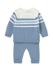 Mayoral Komplet sweter i spodnie materiałowe 1505 Niebieski Regular Fit. Niebieskie spodnie niemowlęce Mayoral, bez wzorów, z bawełny. Za 159.99 zł.
