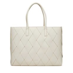 Torebka Calvin Klein. Białe shopper bag damskie CALVIN KLEIN, bez wzorów, bez dodatków. Za 459.99 zł.