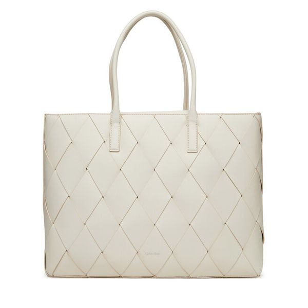 Torebka Calvin Klein. Białe shopper bag damskie CALVIN KLEIN, bez wzorów, bez dodatków. Za 429.99 zł.