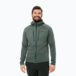 Kurtka ocieplana męska Jack Wolfskin Alpgrat Pro Ins Fz. Zielone kurtki męskie Jack Wolfskin, m, bez wzorów, z puchu, sportowe, bez kaptura. Za 409.99 zł.