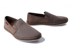 RIEKER B5265-65 beige, pólbuty męskie. Brązowe półbuty męskie Rieker, na lato, bez zapięcia. Za 271.92 zł.