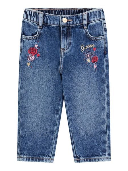 Guess Jeansy K6YA06 D1156 Niebieski Regular Fit. Niebieskie spodnie dziewczęce Guess, z bawełny. Za 194.99 zł.