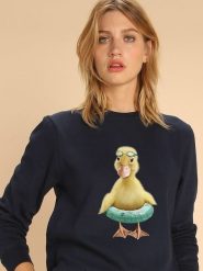 WOOOP Bluza "Duck" w kolorze granatowym rozmiar: XXL. Niebieskie bluzy bez kaptura damskie Wooop, xxl, z bawełny. Za 108.99 zł.