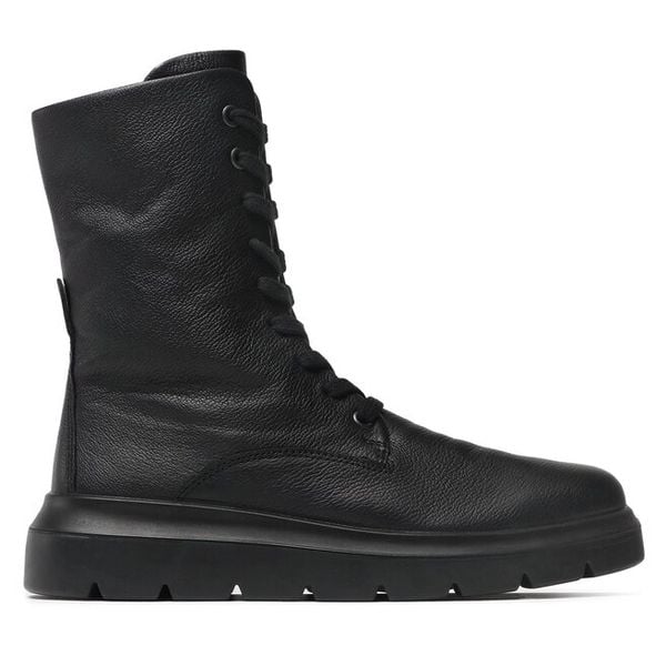 Botki ECCO. Czarne botki damskie ECCO, bez obcasa, na płaskiej podeszwie, bez zapięcia. Za 719.99 zł.