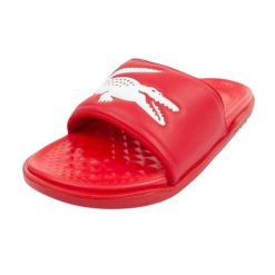 Klapki Męskie Croco Dualiste. Czerwone klapki i japonki męskie Lacoste, z gumy. Za 368.99 zł.