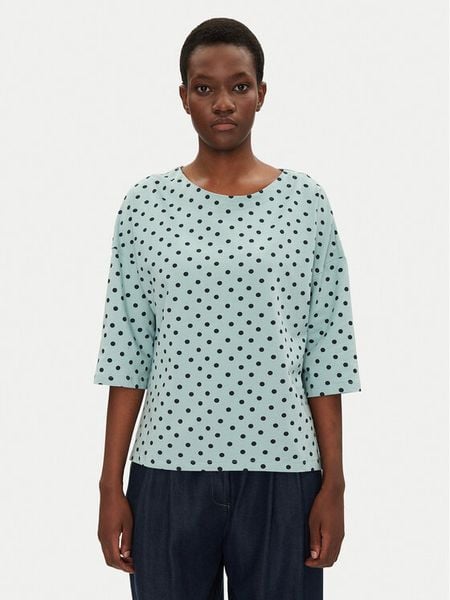 Fransa Bluzka 20613439 Niebieski Relaxed Fit. Niebieskie bluzki damskie Fransa, m, bez wzorów, z bawełny, bez ramiączek. Za 89.99 zł.