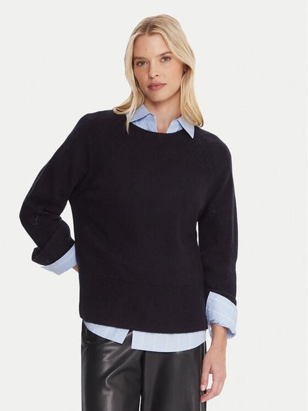 Marella Sweter Alaska 2525366102 Granatowy Regular Fit. Niebieskie swetry klasyczne damskie Marella, s, z wełny, bez kołnierzyka. Za 439.99 zł.
