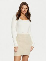 Guess Sukienka dzianinowa W5RK12 Z3KX0 Écru Bodycon Fit. Sukienki damskie Guess, s, z aplikacjami, z dzianiny, bez kołnierzyka, bez ramiączek, bodycon. Za 339.99 zł.