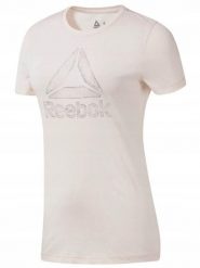KOSZULKA T-shirt na co dzień damska REEBOK bawełna. Czerwone bluzki sportowe damskie Reebok, xs, z bawełny, bez kołnierzyka, bez ramiączek. Za 49.00 zł.