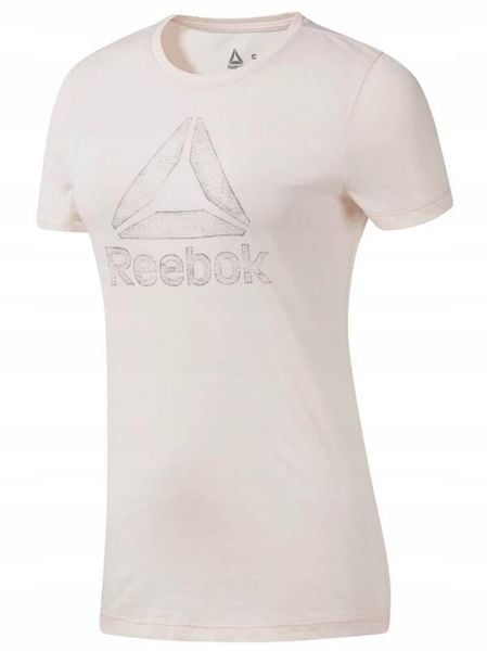 KOSZULKA T-shirt na co dzień damska REEBOK bawełna. Czerwone bluzki sportowe damskie Reebok, xs, z bawełny, bez kołnierzyka, bez ramiączek. Za 49.00 zł.