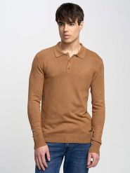 BIG STAR Koszulka polo w kolorze jasnobrązowym rozmiar: M. Brązowe koszulki polo męskie Big Star, m, bez wzorów, bez ramiączek. Za 89.99 zł.