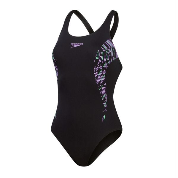 Damski kostium kąpielowy 1-częściowy Speedo Eco+ Placement Muscleback. Fioletowe stroje jednoczęściowe damskie Speedo, bez wzorów. Za 172.51 zł.