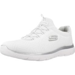 Kapcie SKECHERS SUMMITS Biały. Białe kapcie damskie Skechers, z materiału. Za 284.35 zł.