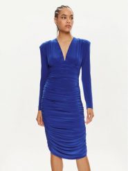 NORMA KAMALI Sukienka koktajlowa KK1243PLD21805 Niebieski Slim Fit. Niebieskie sukienki damskie NORMA KAMALI, xs, bez wzorów, z syntetyku, wizytowe, bez kołnierzyka, bez ramiączek. Za 2,039.00 zł.