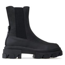 Sztyblety ONLY Shoes. Czarne botki damskie ONLY Shoes, bez obcasa, na płaskiej podeszwie, bez zapięcia. Za 289.99 zł.
