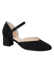 HASSIA Skórzane czółenka "Capri" w kolorze czarnym z paskiem rozmiar: 38,5. Czarne czółenka damskie HASSIA, bez wzorów, ze skóry, bez obcasa. Za 369.99 zł.