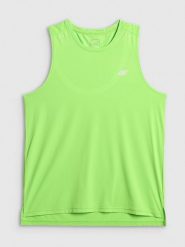 4F Koszulka do biegania regular szybkoschnąca męska - zielona L. Zielone t-shirty sportowe męskie 4f, l, z materiału, bez ramiączek, do biegania. Za 119.99 zł.