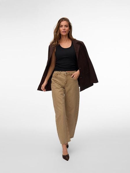 Vero Moda Top w kolorze czarnym rozmiar: M. Czarne topy damskie Vero Moda, m, bez wzorów, bez kołnierzyka. Za 55.95 zł.