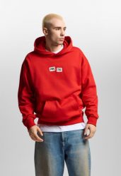 Bluza sportowa męska Prosto Crack Box z kapturem. Czerwone bluzy sportowe męskie Prosto., bez wzorów, z bawełny, klasyczne, bez kołnierzyka, bez ramiączek. Za 224.99 zł.