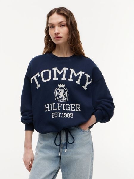 Tommy Hilfiger Bluza Kobiety Bawełna niebieski, XL. Niebieskie bluzy bez kaptura damskie Tommy Hilfiger, xl, z bawełny. Za 649.95 zł.