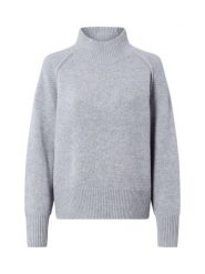 Marie Lund sweter z wełny merynosów Kobiety drobna dzianina szary, XXL. Szare swetry klasyczne damskie Marie Lund, xxl, z dzianiny, bez kołnierzyka. Za 449.95 zł.
