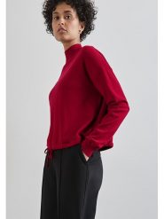 Street One Sweter w kolorze bordowym rozmiar: 36. Czerwone golfy damskie Street One, bez wzorów, ze splotem, bez ramiączek. Za 92.21 zł.