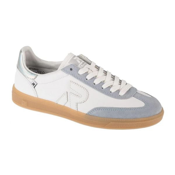 Trampki Damskie Logo Skóra. Szare trampki i tenisówki damskie Rieker, bez wzorów, ze skóry. Za 413.99 zł.