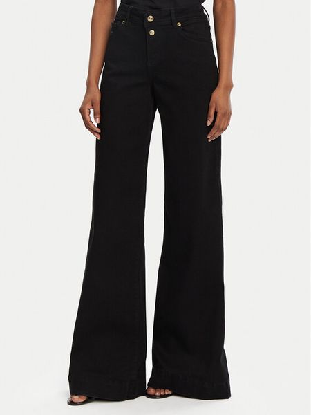 Versace Jeans Couture Jeansy 78HAB561 Czarny Wide Leg. Czarne jeansy damskie Versace Jeans Couture. Za 569.99 zł.