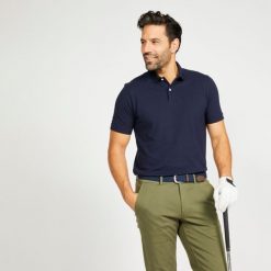 Koszulka polo do golfa z krótkim rękawem męska Inesis MW500. Brązowe koszulki polo męskie INESIS, l, bez wzorów, z bawełny, bez ramiączek. Za 59.99 zł.