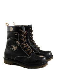 Goby Botki w kolorze czarnym ze wzorem rozmiar: 41. Czarne botki damskie Goby, z materiału, z okrągłym noskiem, bez obcasa, bez zapięcia. Za 260.99 zł.