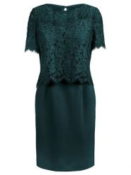 APART Sukienka w kolorze ciemnozielonym rozmiar: 42. Zielone sukienki damskie Apart, bez wzorów, z koronki, bez kołnierzyka, bez ramiączek, mini. Za 237.73 zł.