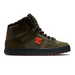 Buty DC PURE HT WC M SHOE Zielony. Zielone buty sportowe na co dzień męskie DC Shoes, ze skóry, bez zapięcia. Za 374.99 zł.