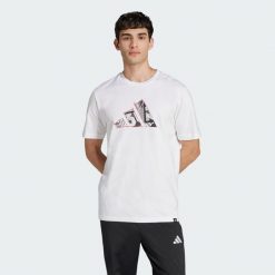 Koszulka Logo Graphic. Białe t-shirty sportowe męskie Adidas, xl, bez ramiączek, na fitness i siłownię. Za 129.00 zł.