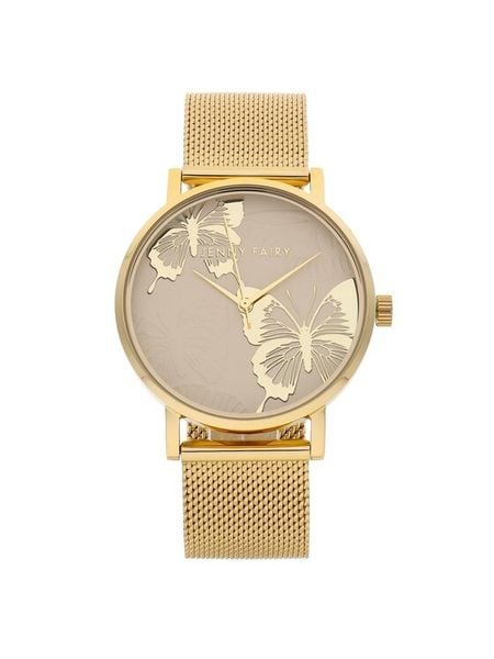 Jenny Fairy Zegarek 0102014020 Złoty. Żółte, analogowe zegarki damskie Jenny Fairy, metalowe. Za 229.99 zł.