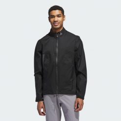 Kurtka Ultimate365 Tour CLIMAPROOF+ Full-Zip. Czarne kurtki męskie Adidas, bez wzorów, z materiału, sportowe, bez kaptura. Za 1,079.00 zł.