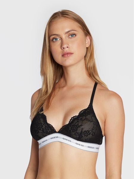 Guess Biustonosz braletka Belle O97C02 KBBT0 Czarny. Czarne biustonosze Guess, z aplikacjami, z syntetyku. Za 79.99 zł.
