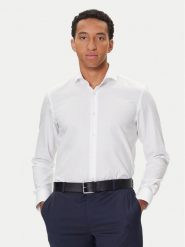 BOSS Koszula H-Hank 50550925 Biały Slim Fit. Białe koszule męskie Boss, m, bez wzorów, z bawełny, bez kołnierzyka, bez ramiączek. Za 619.99 zł.