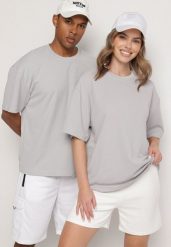 Jasnoszara Koszulka T-shirt Klasyczna Paliessa. Szare t-shirty męskie Born2be, l, bez wzorów, bez kołnierzyka. Za 39.99 zł.