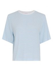 MOSS COPENHAGEN Koszulka w kolorze biało-błękitnym rozmiar: XS/S. Białe t-shirty damskie MOSS COPENHAGEN, s, bez wzorów, bez kołnierzyka. Za 109.95 zł.