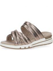 Caprice Skórzane klapki w kolorze szarobrązowym rozmiar: 38. Brązowe klapki damskie Caprice, bez wzorów, bez obcasa. Za 125.85 zł.