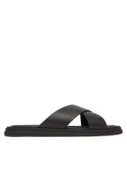 Calvin Klein Klapki Criss Cross Sandal HM0HM01737 Czarny. Czarne klapki i japonki męskie CALVIN KLEIN, ze skóry. Za 449.99 zł.