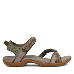 Sandały Teva. Zielone obuwie trekkingowe damskie Teva, bez wzorów, bez obcasa. Za 349.99 zł.