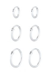 Elli Damski zestaw kreoli Trio Basic Must-Have Trend w srebrze 925 Sterling Silver Kolczyki 1 ct. Szare kolczyki damskie Elli, srebrne. Za 279.64 zł.